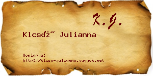 Klcsó Julianna névjegykártya